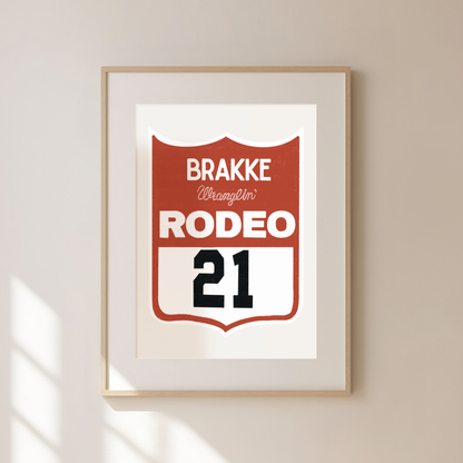 Rodeo Back Number (Semi-Custom) Wall Art